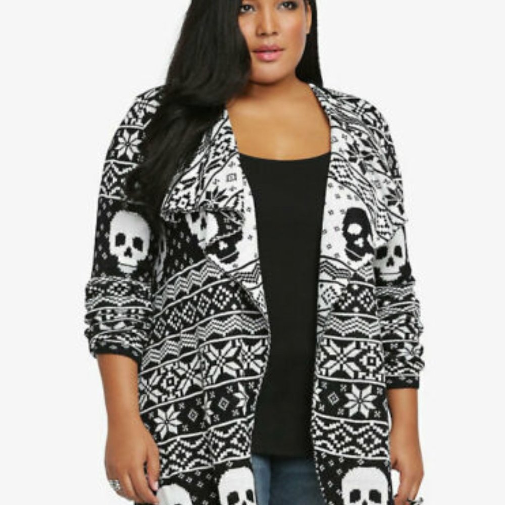 Torrid Skull Snowflake Open Front Cardigan HW9579 - Picture 8 of 8